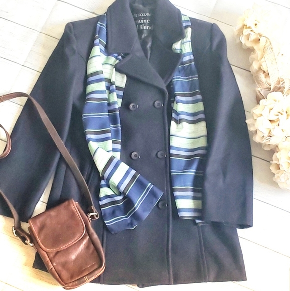 Gianni Collani Wool Blend Peacoat Medium Blue - Picture 3 of 9